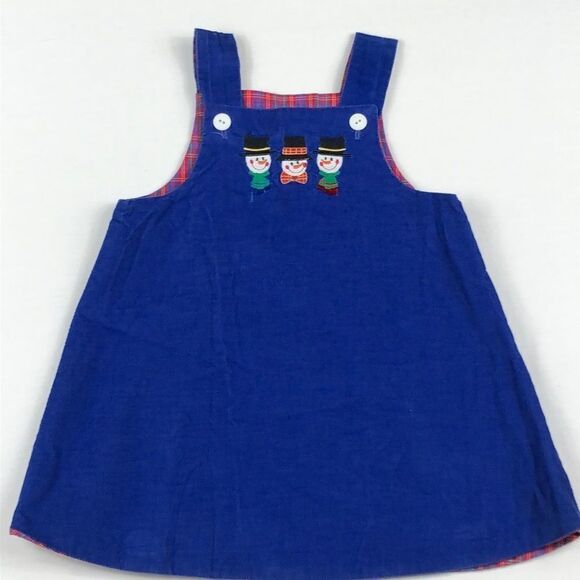 Just Ducky reversible snowmen jumper dress, 18 mos - Picture 1 of 6